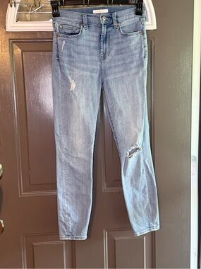 7 For All Mankind Light Is Wash Ripped Skinny Jeans